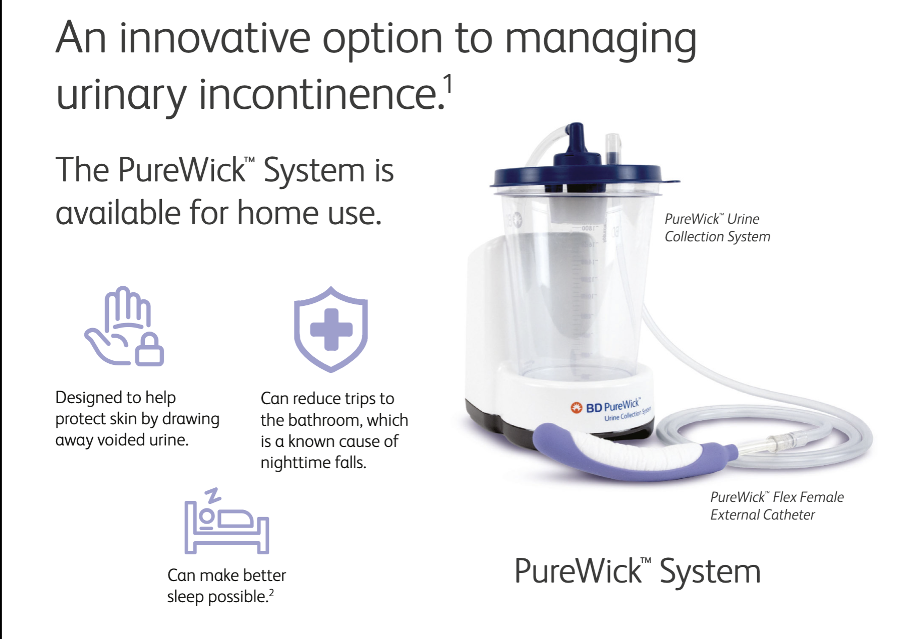 Infographic explaining how the PureWick™ System works